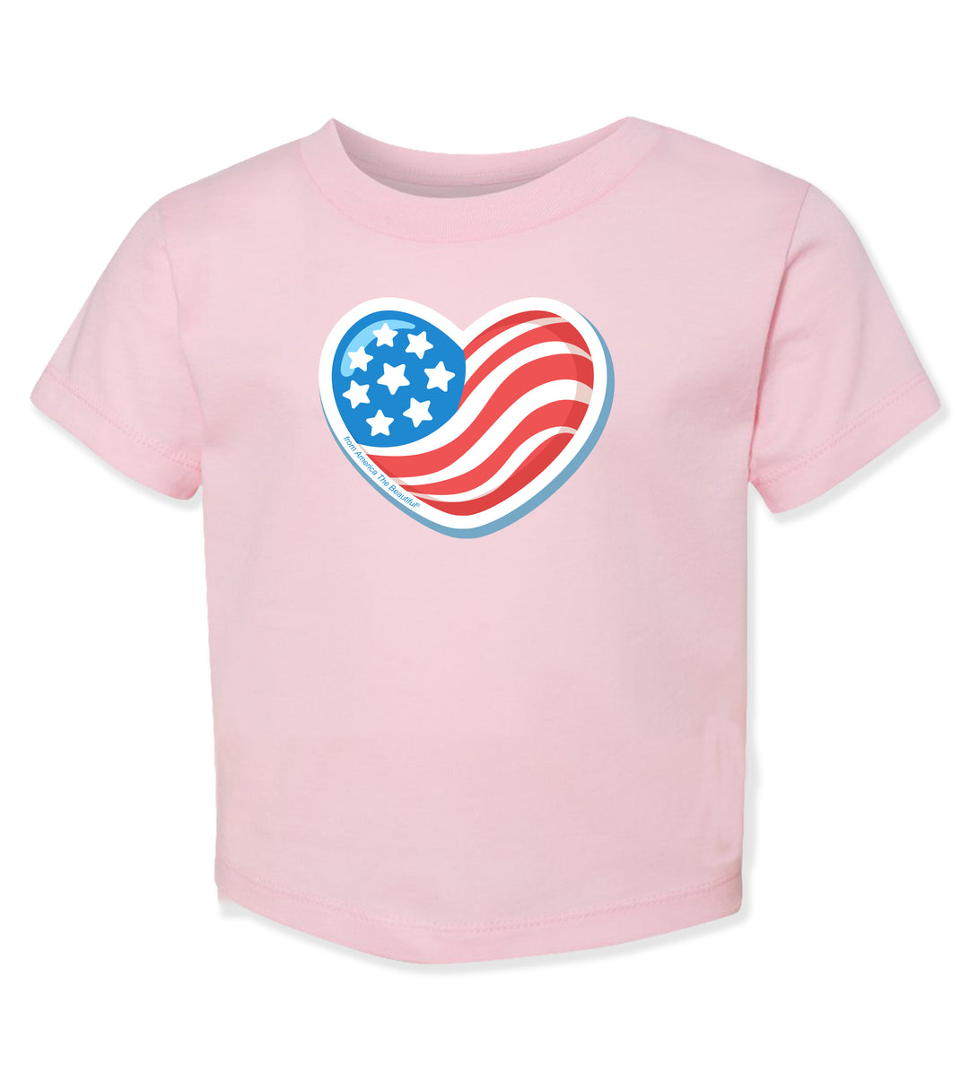 American Flag Heart Girl Toddler Graphic Tee from America The Beautiful®