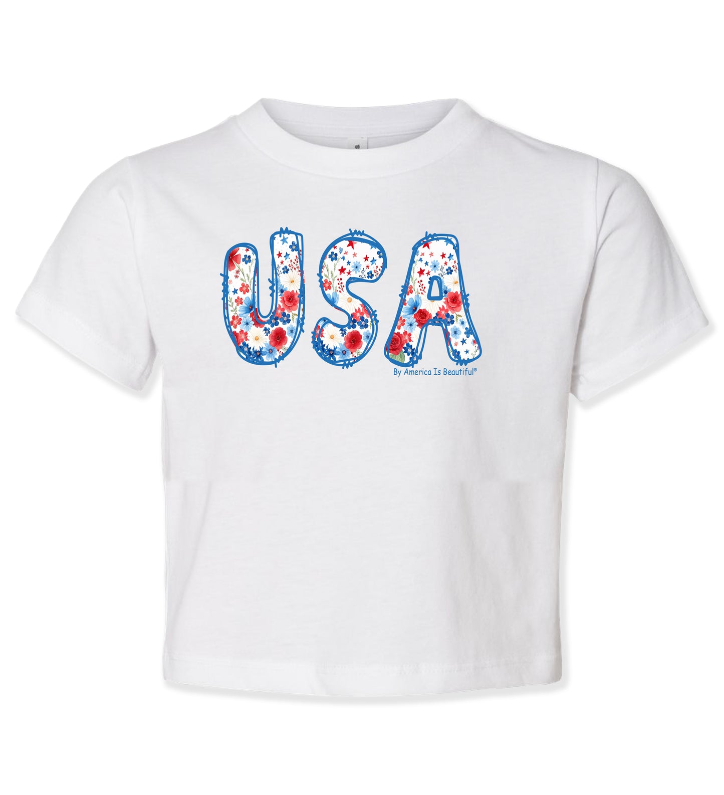 USA Stars & Flowers Girl Toddler Tee from America The Beautiful®