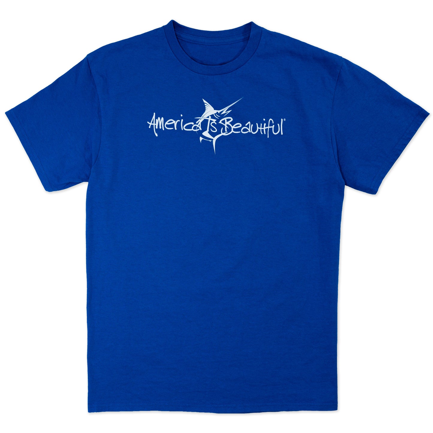 America Is Beautiful Marlin Fishing Mens Graphic T-shirt