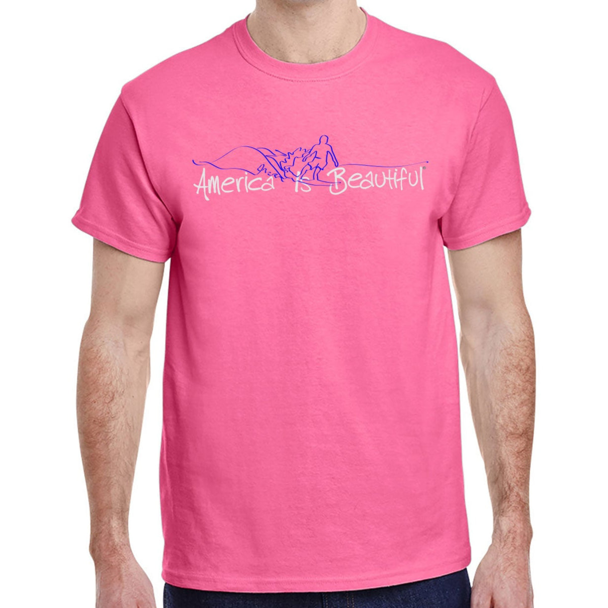 America Is Beautiful® Catching The Wave Mens Graphic Surfer T-shirt