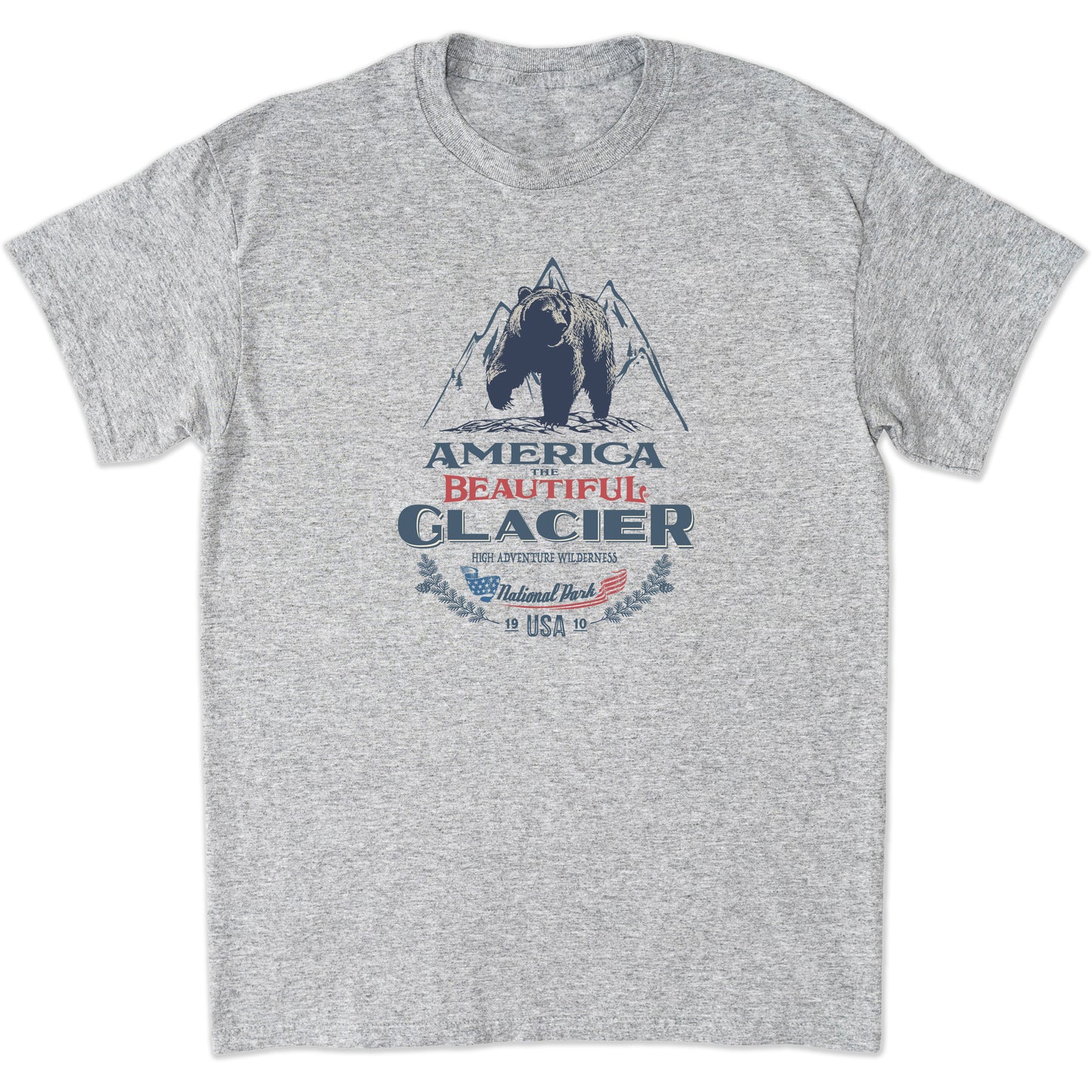America The Beautiful® Glacier National Park Grizzly Bear Mens Graphic T-shirt
