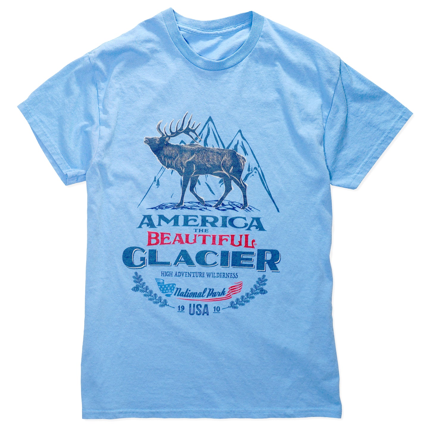 America The Beautiful® Glacier National Park Bugling Elk Mens T-shirt