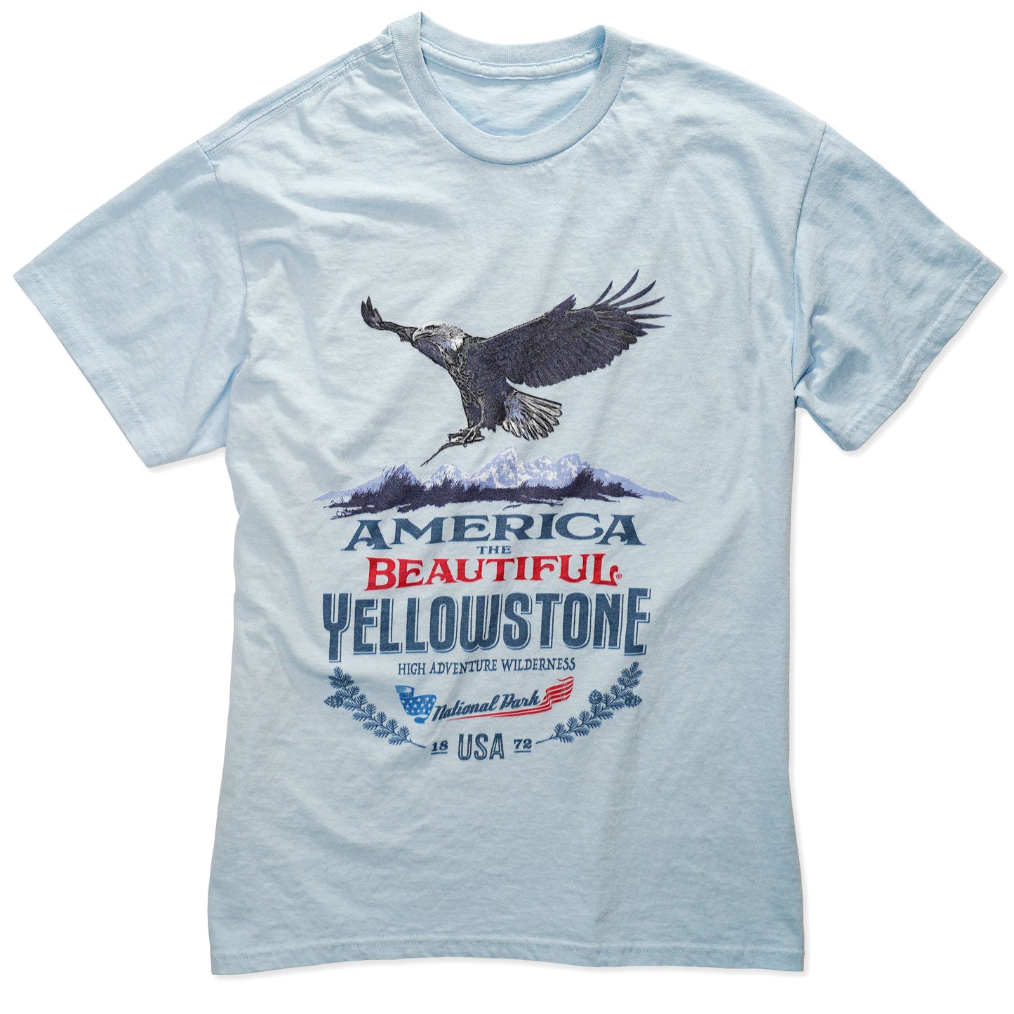 America The Beautiful® Yellowstone National Park Soaring Bald Eagle Mens Graphic Tee
