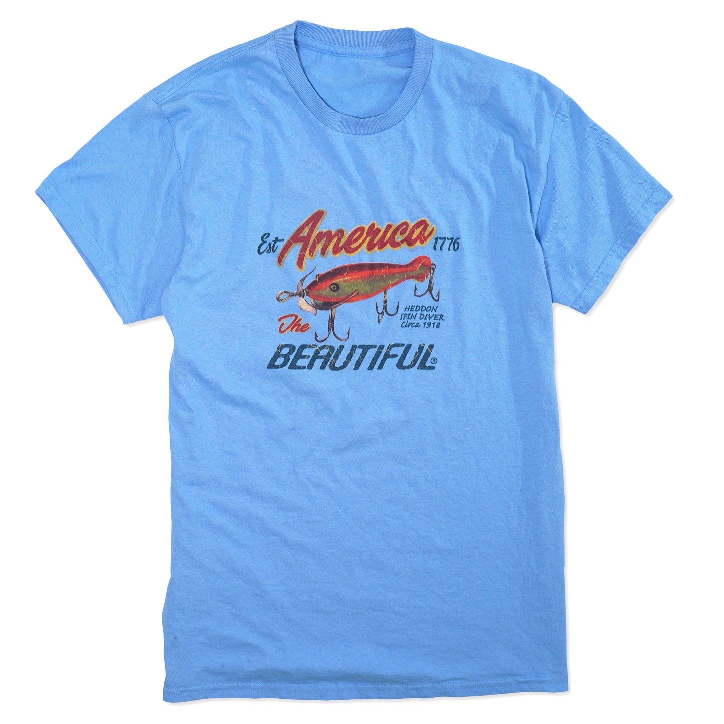 Heddon Spin Diver Fishing Lure Mens Graphic T-shirt By America The Beautiful®