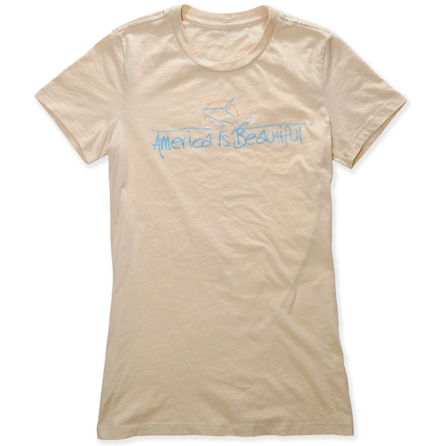 America Is Beautiful® Breaching Whale Womens Graphic T-shirt