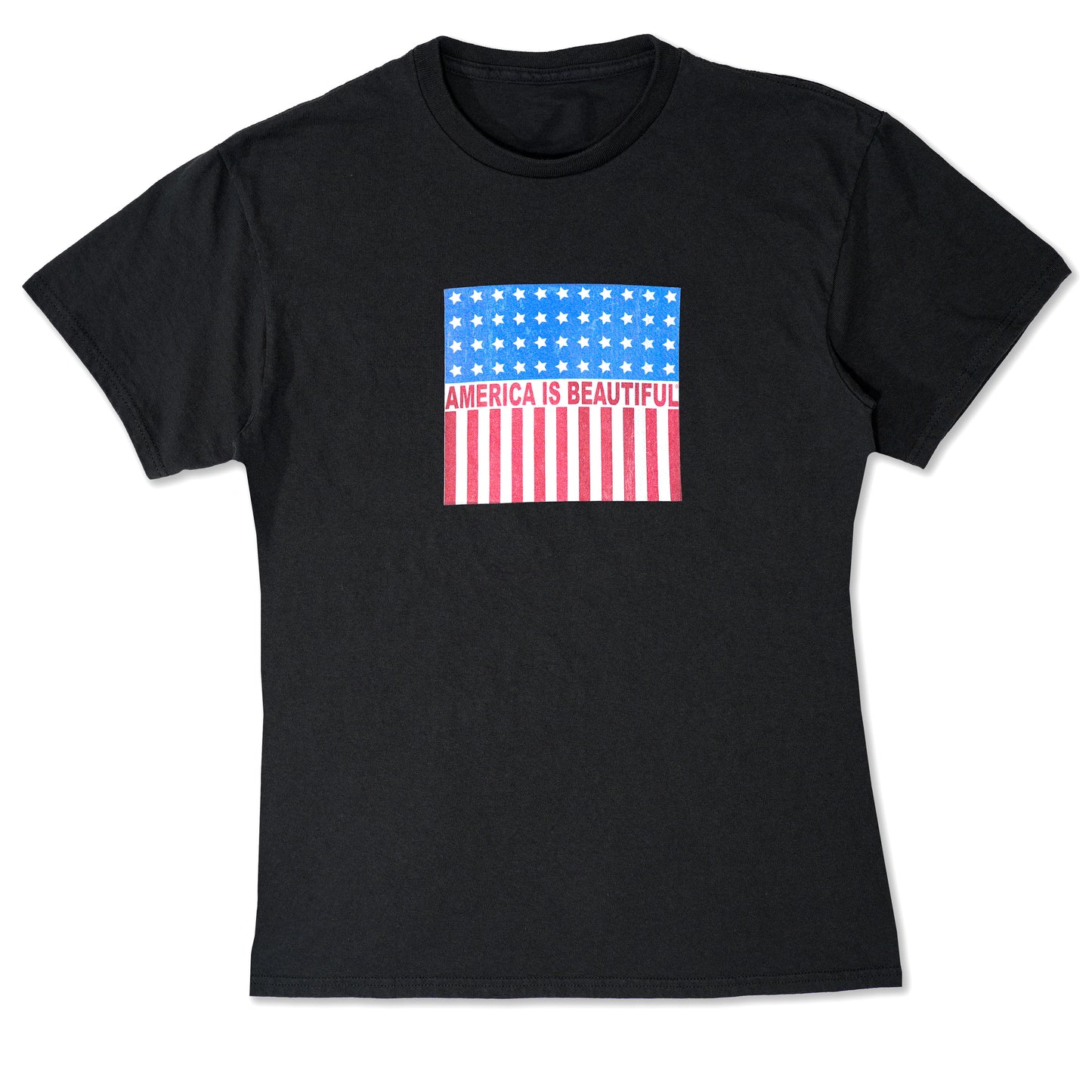 Freedom Flag Icon by America The Beautiful® Womens Red White And Blue American Flag on Black