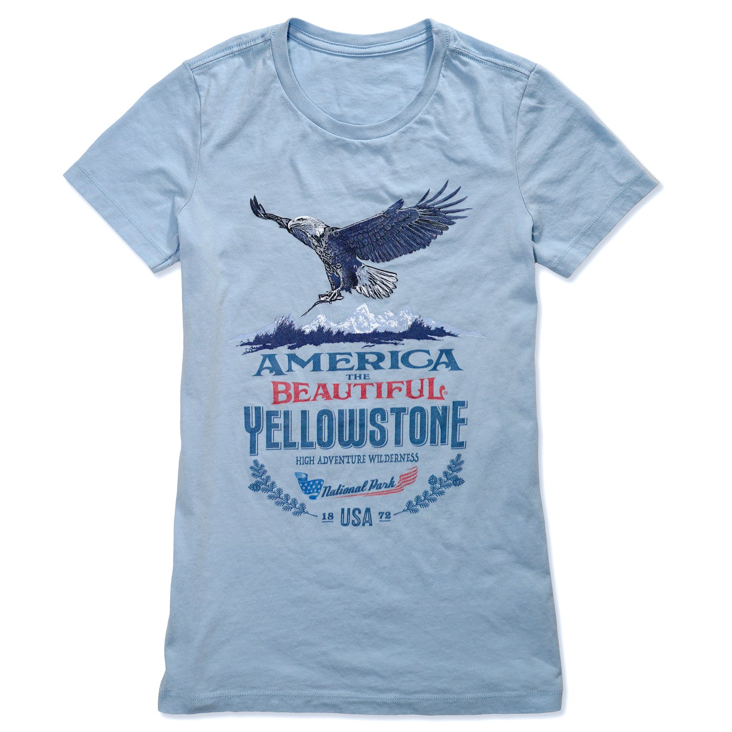 America The Beautiful® Yellowstone Soaring Bald Eagle Womens Graphic T-shirt