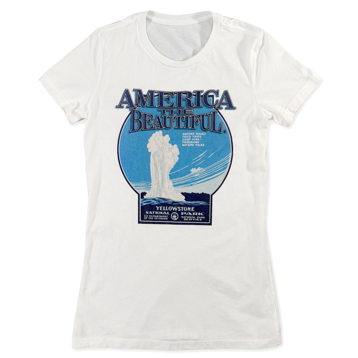 America The Beautiful® Yellowstone National Park Old Faithful WPA Womens Graphic Tee