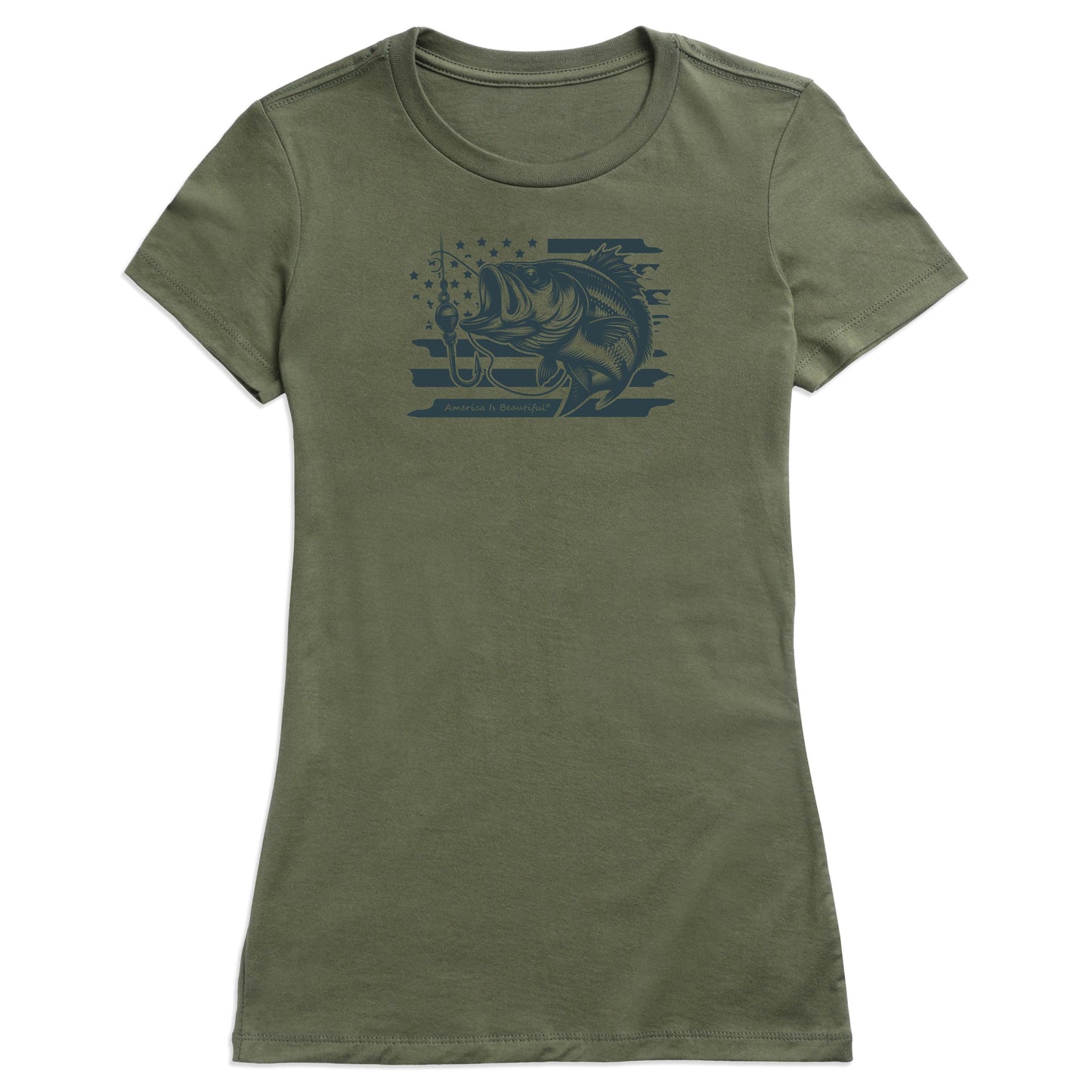 Bass and Flag Graphic Tee 2.0 Women from America The Beautiful®