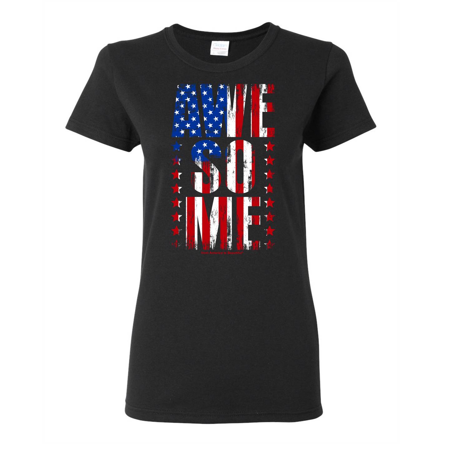 Awesome Message Tee 1 in Red White and Blue by America Is Beautiful®