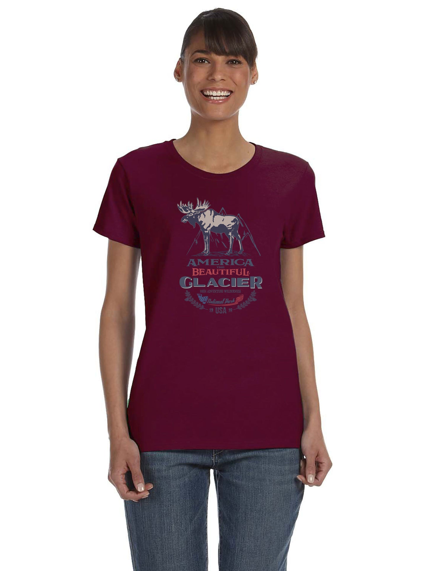 America The Beautiful® Glacier National Park Bull Moose Mens Graphic Tee