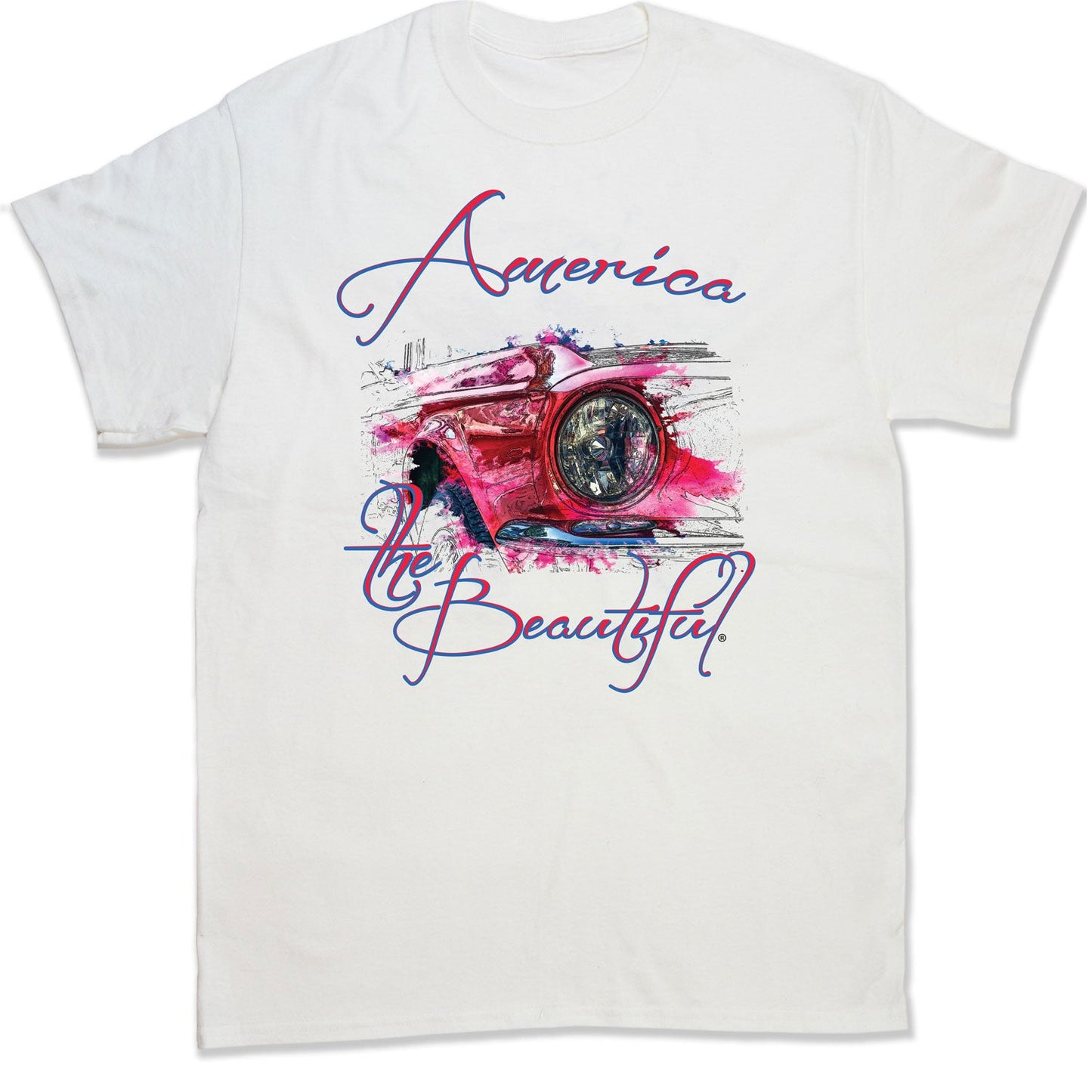 America The Beautiful® Classic Car 1966 Mustang Adult Mens Graphic T-Shirt