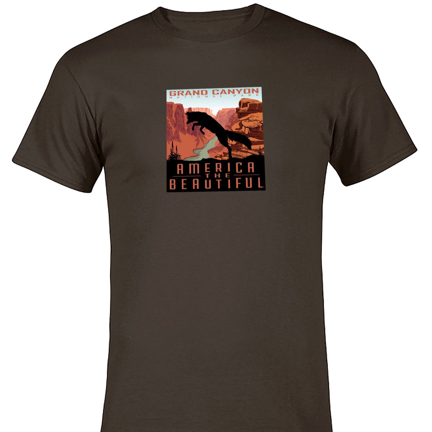 America The Beautiful® Grand Canyon National Park Jumping Fox Mens Graphic Tee