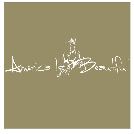 America Is Beautiful® Running Horse Die Cut White Vinyl Sticker Decal