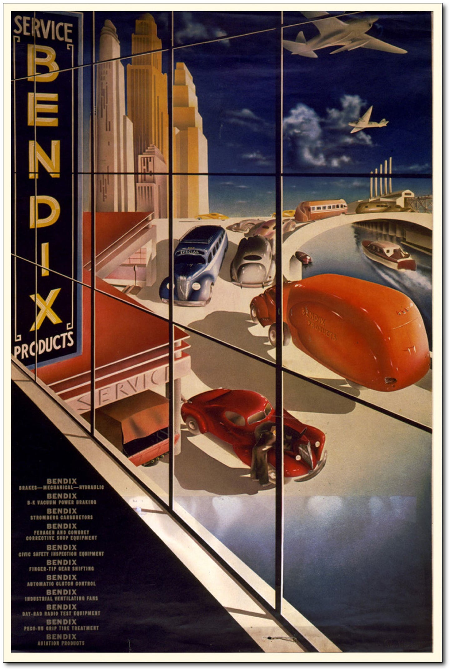 America Is Beautiful™ Wall Poster –  Super-Cool Bendix Service Station Poster