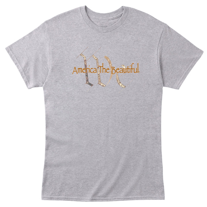 Gray t-shirt with "We" (the people) and  &