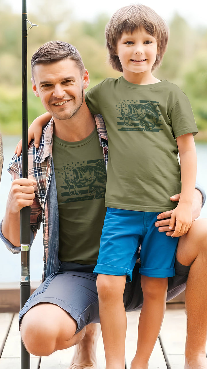 Bass and Flag Graphic Tee 2.0 Men from America The Beautiful®