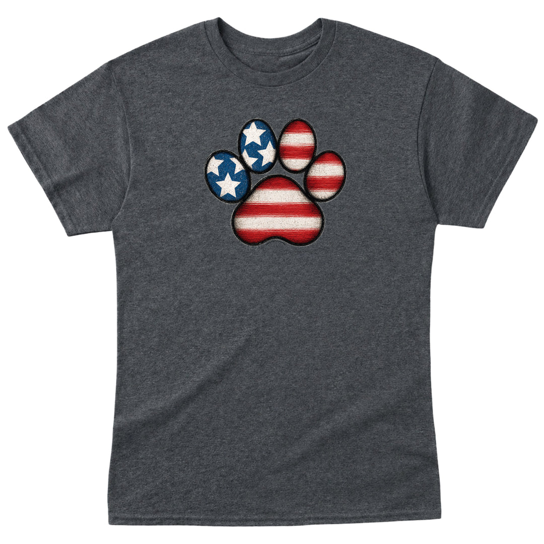 Pawsitively American Dog Paw Flag Shirt - M