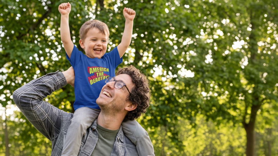 Flying Child with Blue t-shirt with &