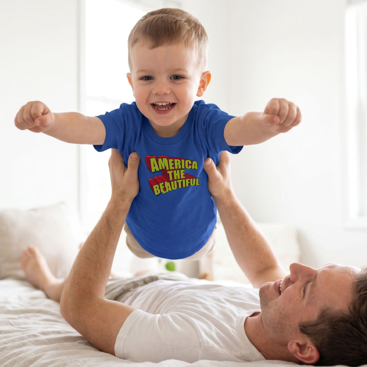 Flying Child with Blue t-shirt with &