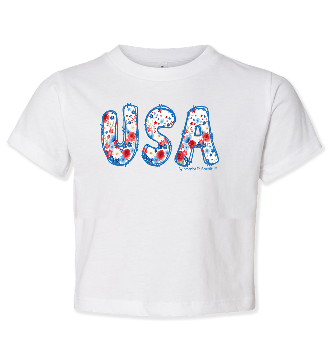 USA Stars & Flowers Girl Toddler Tee from America The Beautiful®
