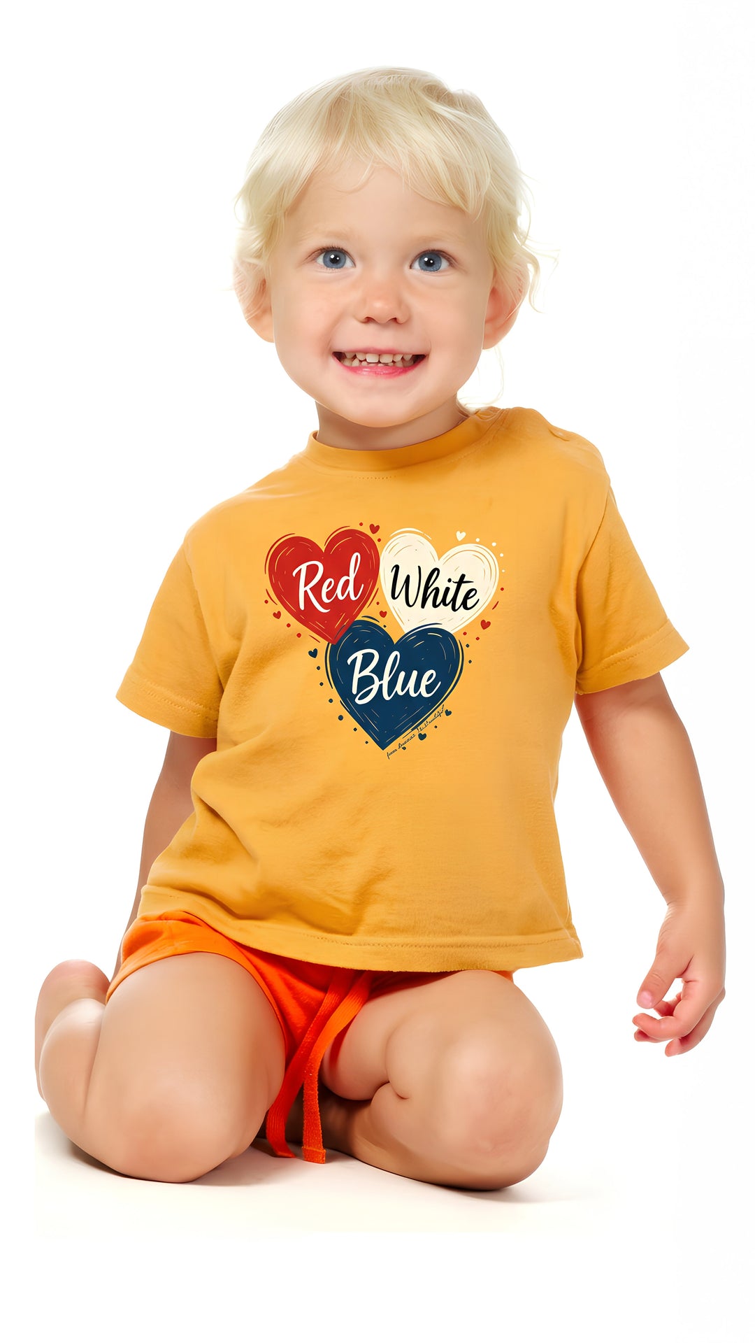 Three Hearts American Fun T-shirt 1.0 in Red White and Blue from America Is Beautiful®