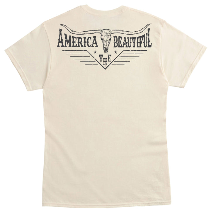 Longhorn Skull Short Sleeve Mens T-Shirt