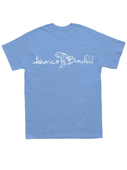 America Is Beautiful® Bass Fishing Mens Graphic Tee