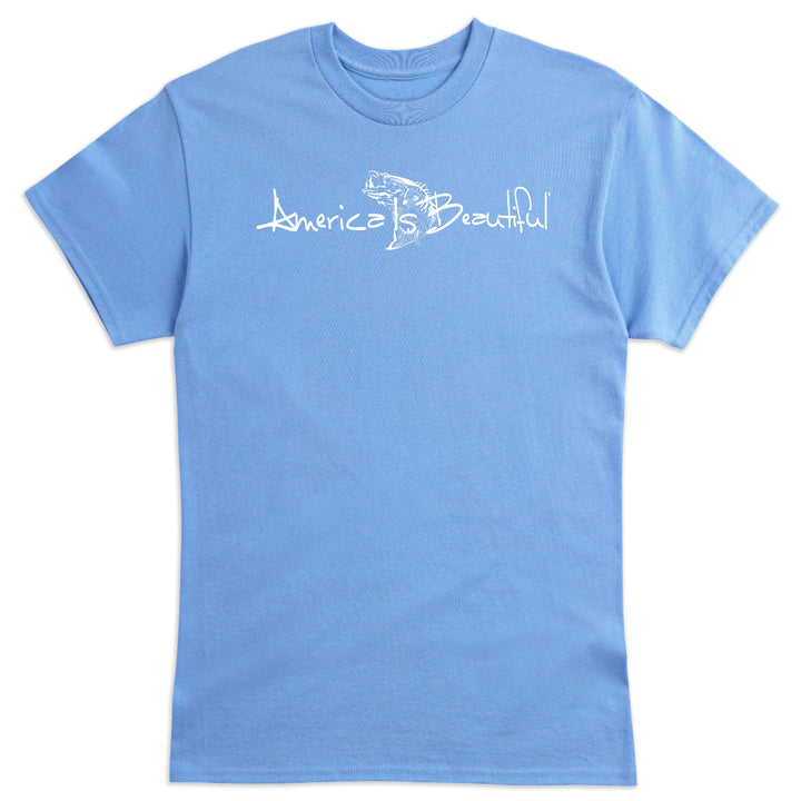 America Is Beautiful® Bass Fishing Mens Graphic Tee