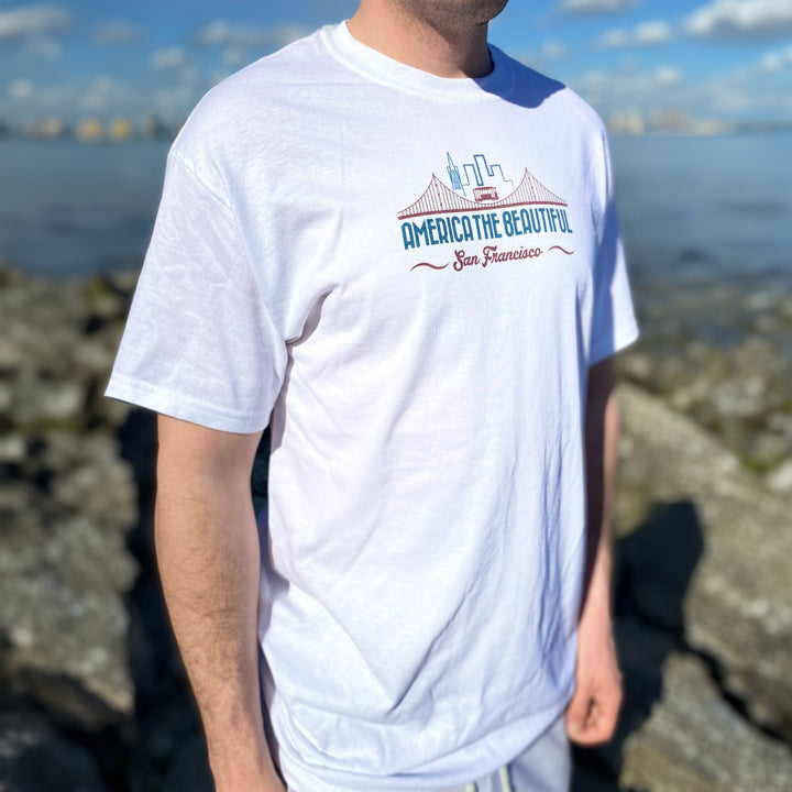 San Francisco Bay Bridge Mens T-Shirt by America The Beautiful®