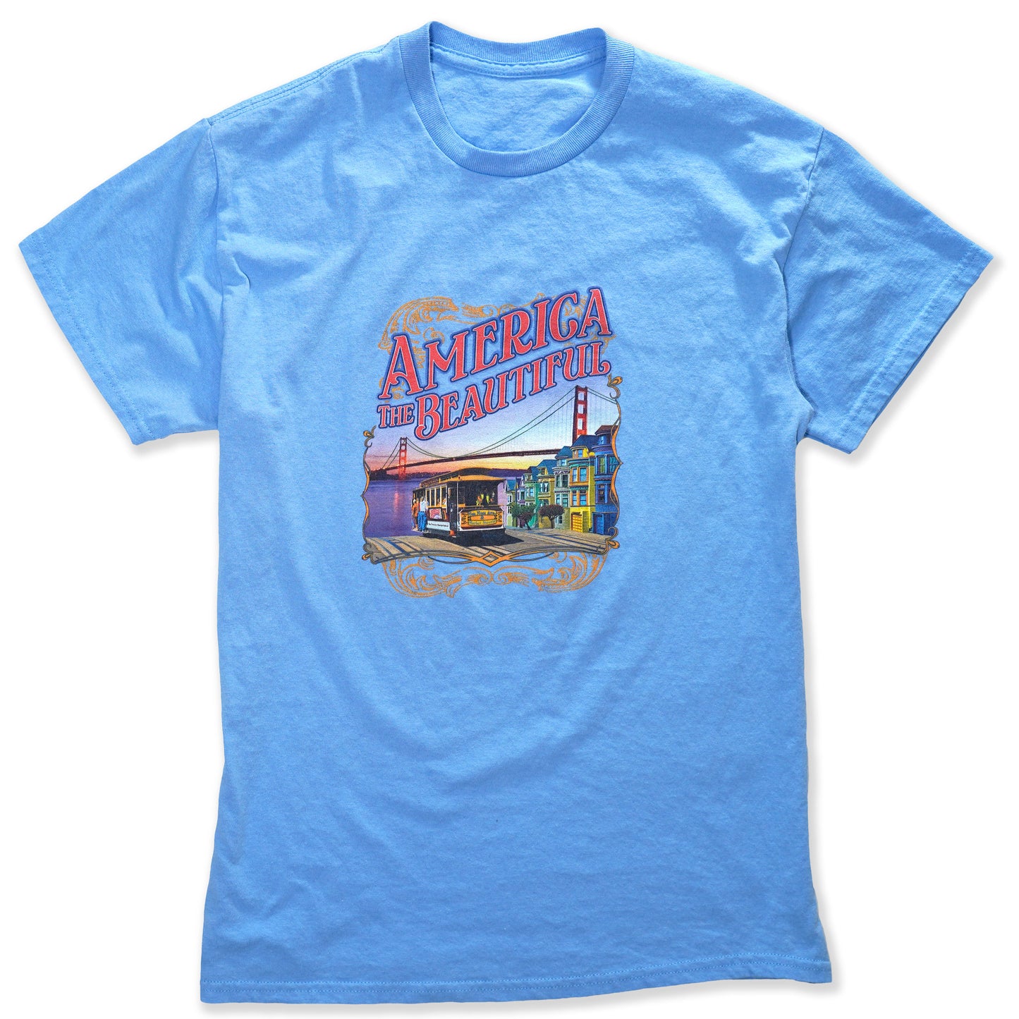 America The Beautiful San Francisco Golden City Trolley Icon Unisex Graphic Tee