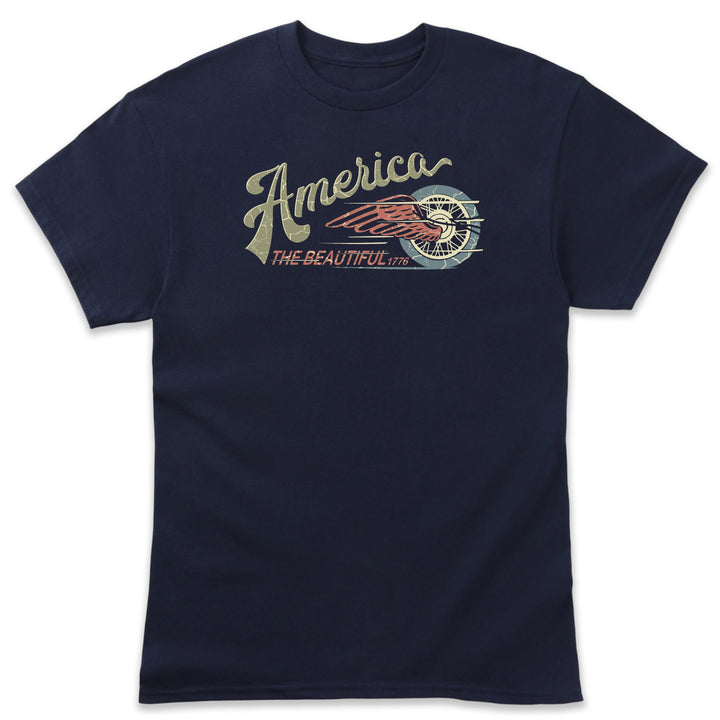 Navy blue t-shirt with &