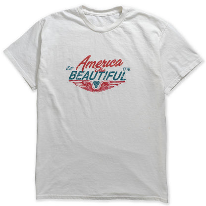 America The Beautiful® Motorcycle Engine Block with Spread Wings Unisex Biker Tee