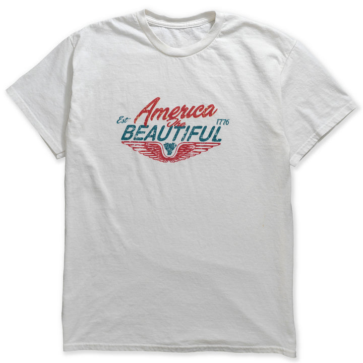 America The Beautiful® Motorcycle Engine Block with Spread Wings Unisex Biker Tee