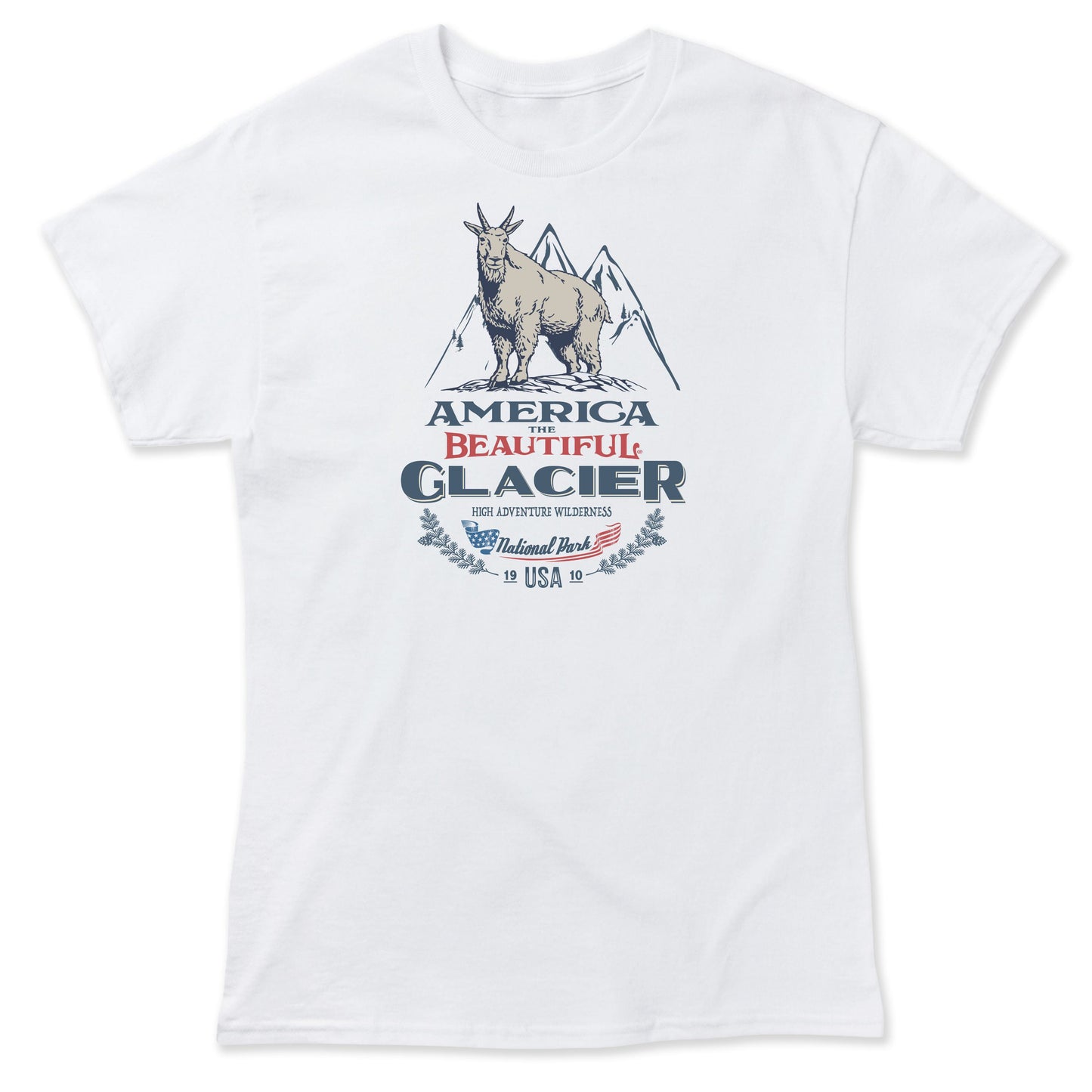 America The Beautiful® Glacier National Park Mountain Goat Mens Graphic Tee