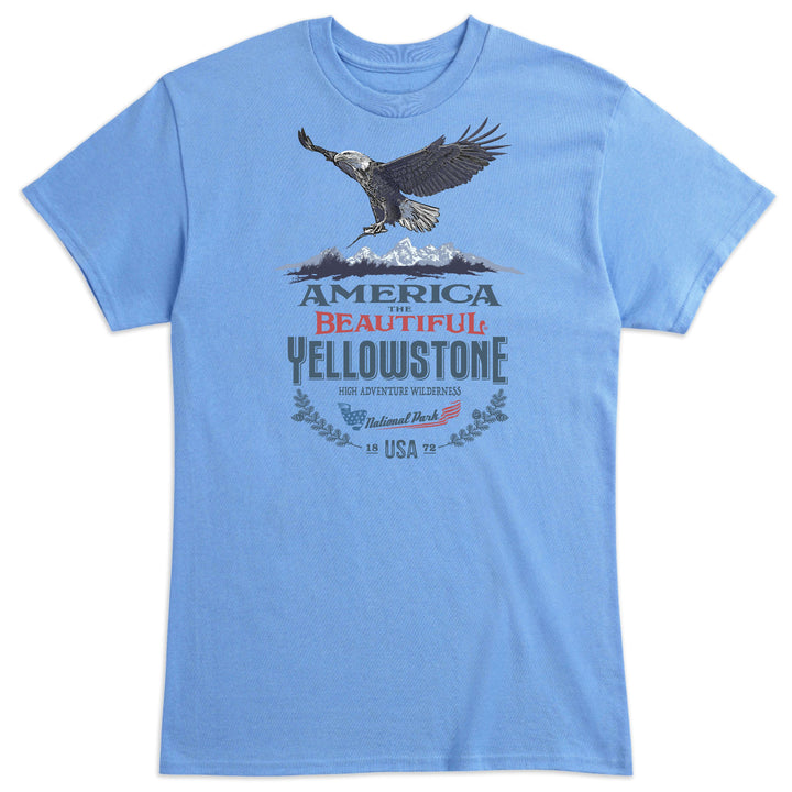 America The Beautiful® Yellowstone National Park Soaring Bald Eagle Mens Graphic Tee