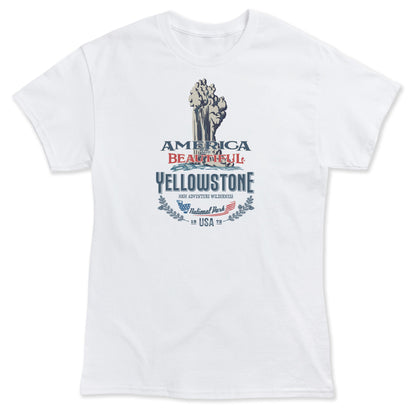 America The Beautiful® Yellowstone National Park Old Faithful Mens Vintage Graphic Tee