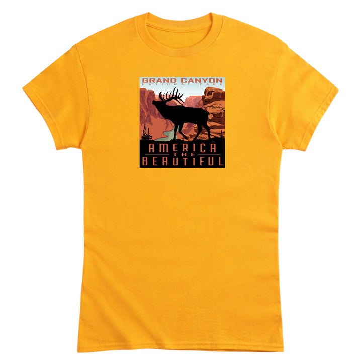 Yellow t-shirt with Grand Canyon Elk graphic and &