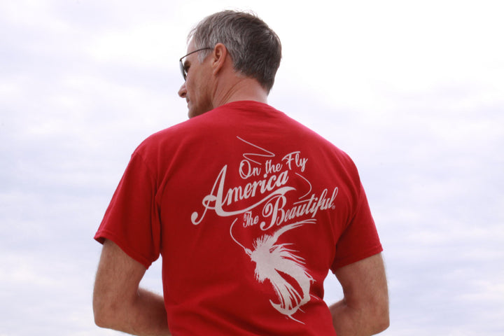 America The Beautiful® On The Fly Fishing Mens Graphic T-shirt