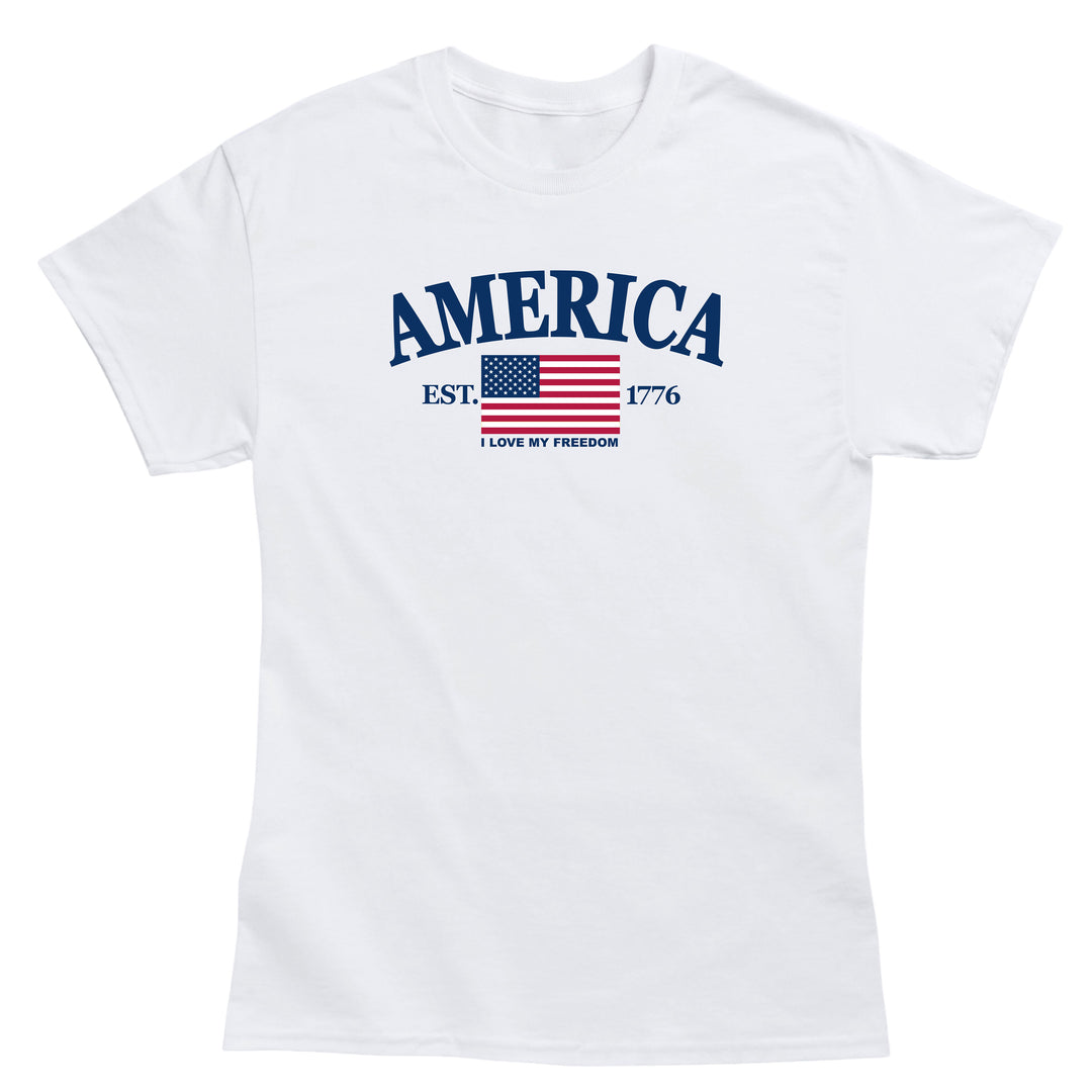 White t-shirt with &