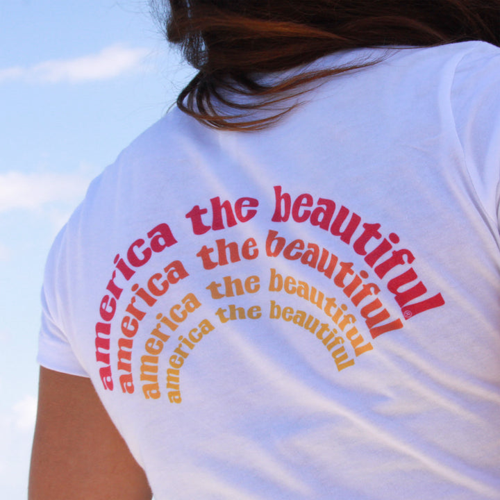 Oh What a Beautiful Morning America The Beautiful® Womens Short Sleeve Graphic Tee