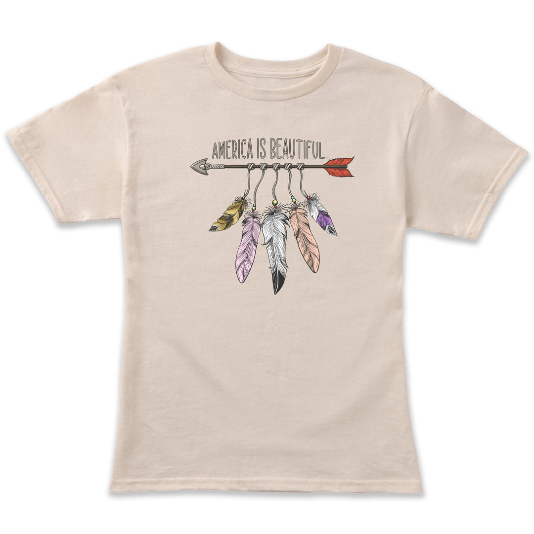 America Is Beautiful® Arrow and Feathers Womens Graphic T-shirt