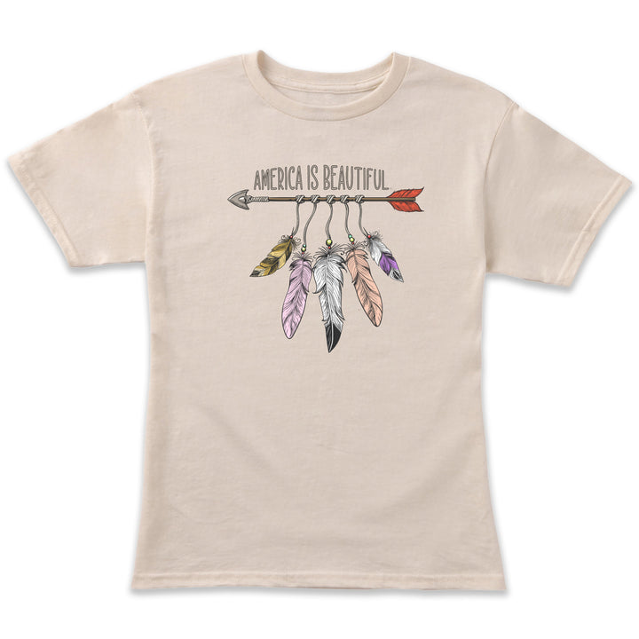 America Is Beautiful® Arrow and Feathers Womens Graphic T-shirt