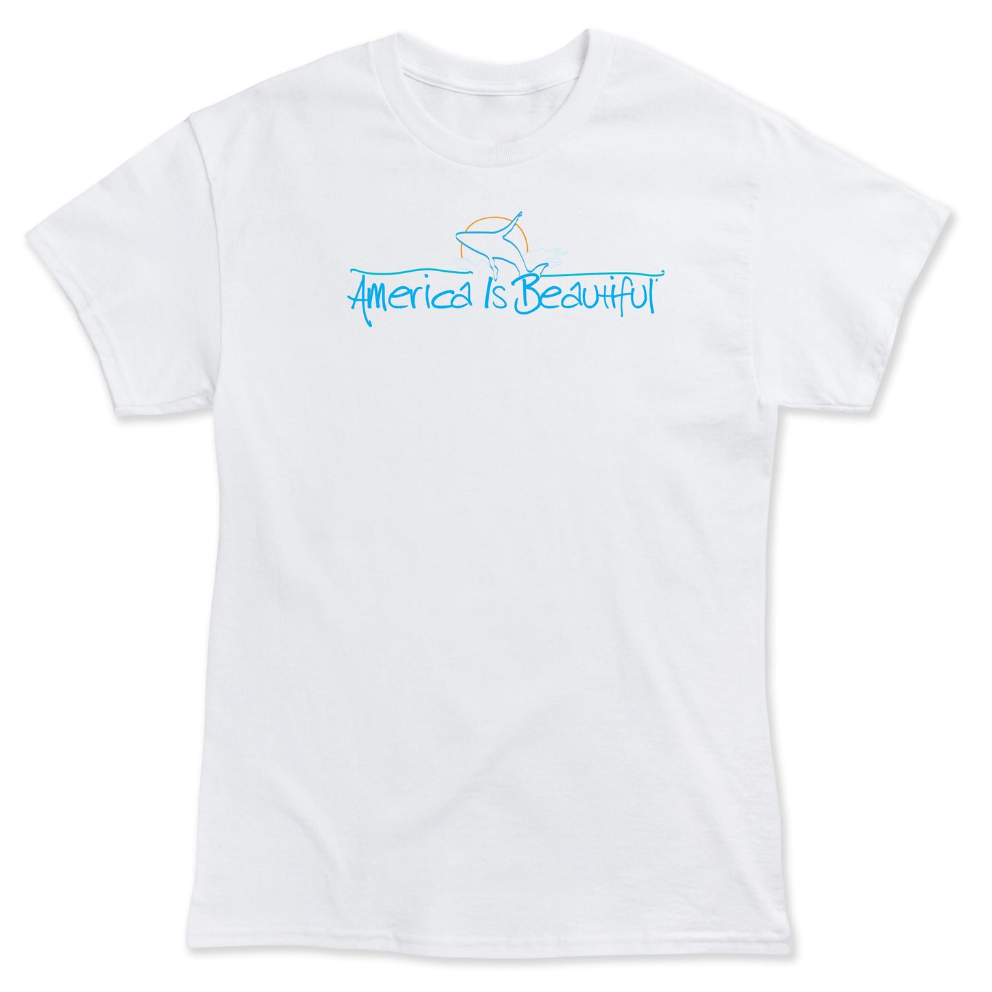 America Is Beautiful® Breaching Whale Mens Graphic T-shirt