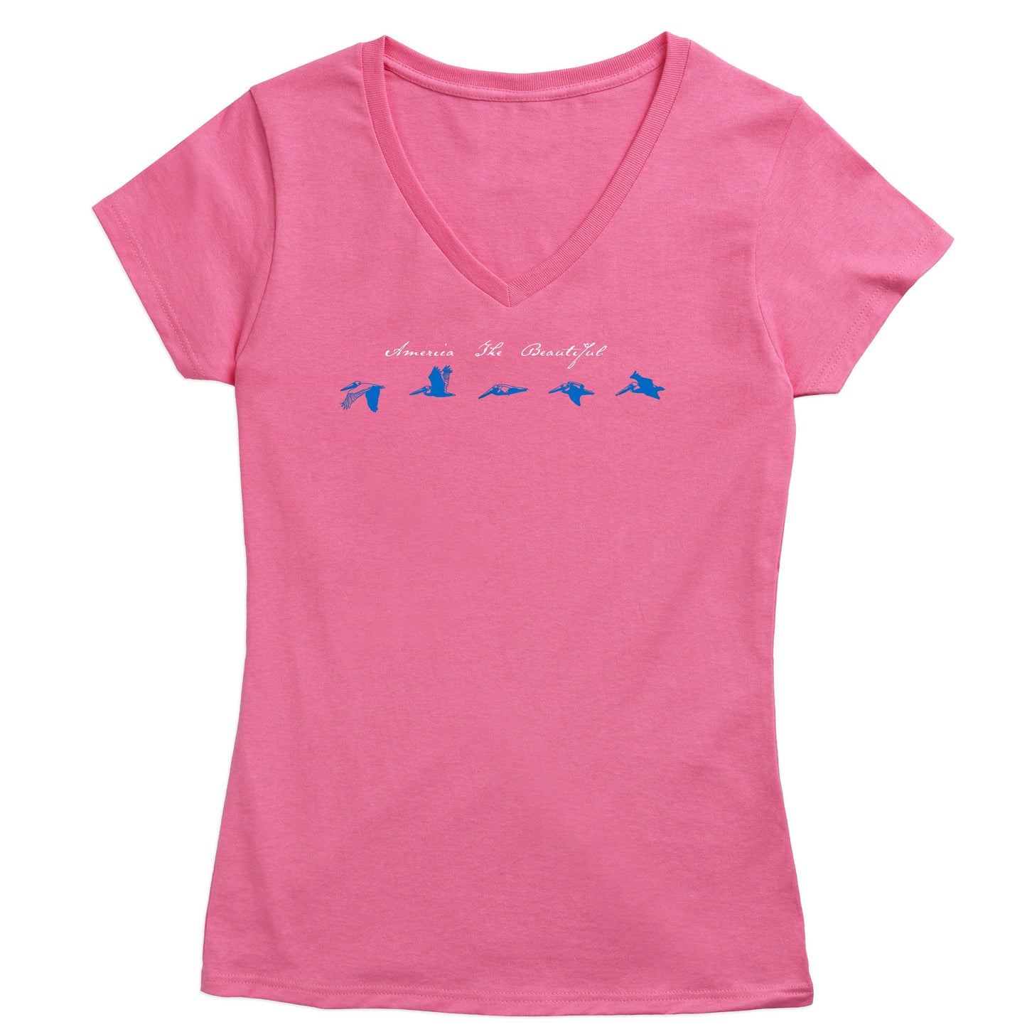 Pelican Flyby America The Beautiful® Womens Short Sleeve Graphic V-Neck Tee