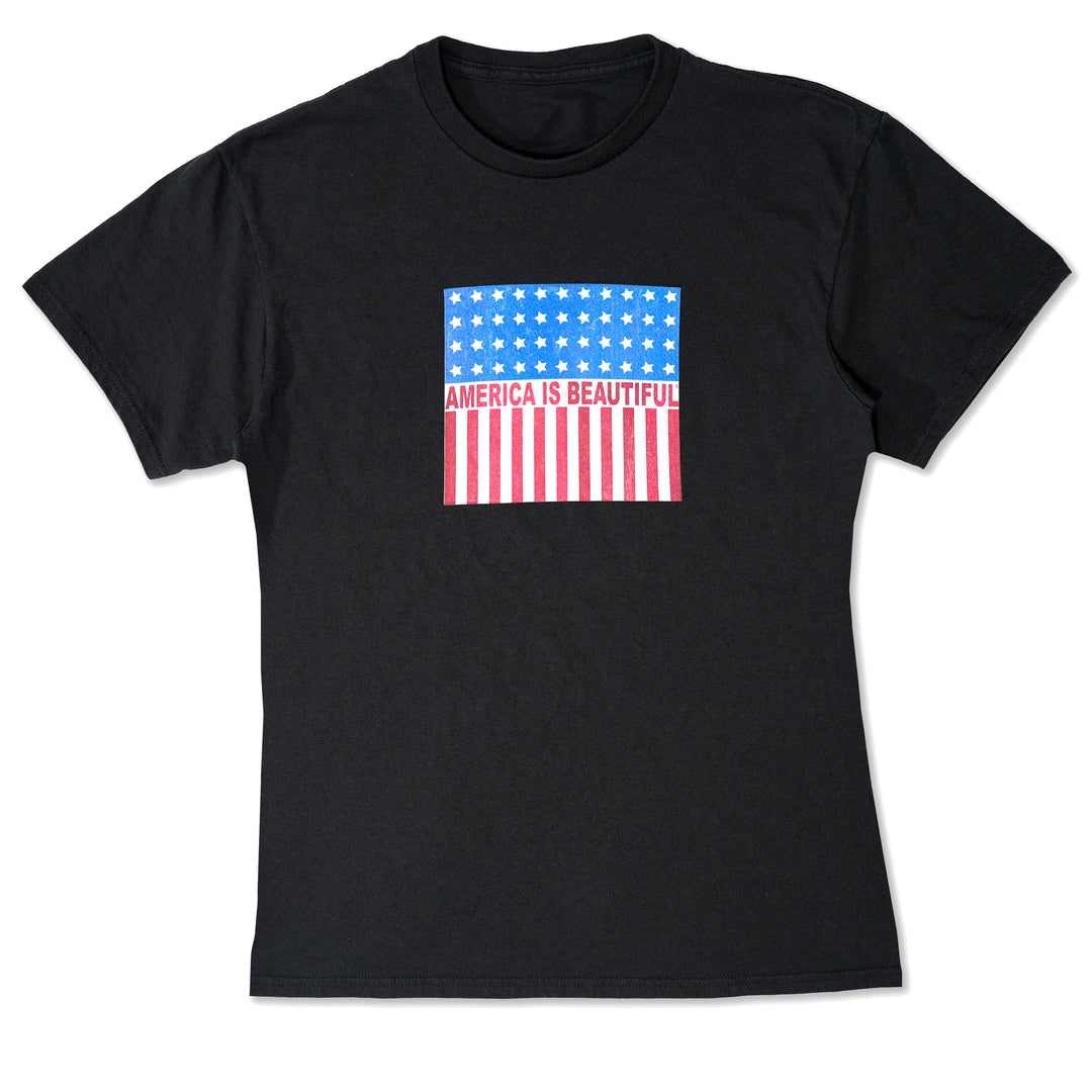 Freedom Flag Icon by America The Beautiful® Womens Red White And Blue American Flag on Black