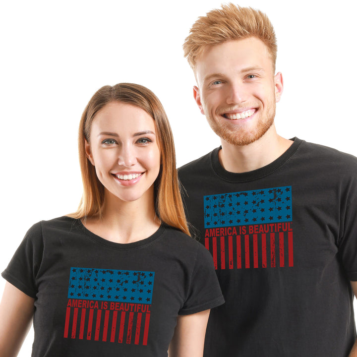 Freedom Flag Icon By America The Beautiful® Red White And Blue American Flag On Mens Black Graphic Tee