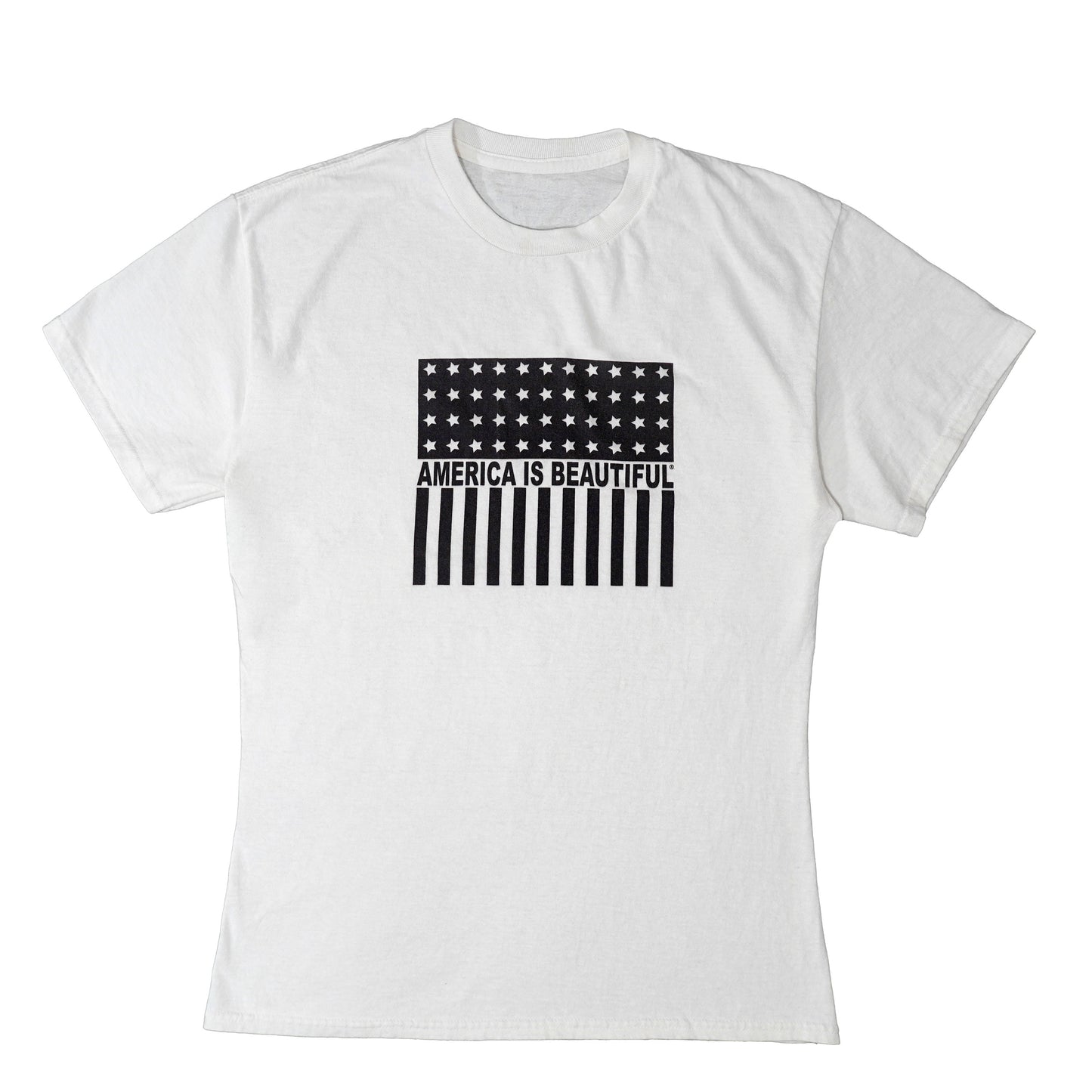 Freedom Icon American Flag Short Sleeve Women Graphic T-Shirt - black on white