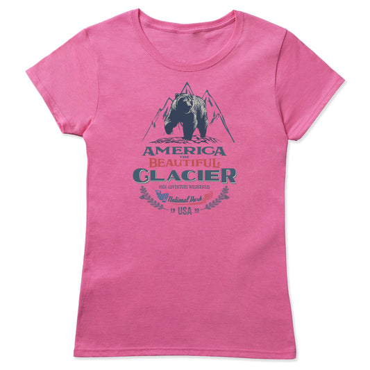 America The Beautiful® Glacier National Park Grizzly Bear Womens Graphic Tee