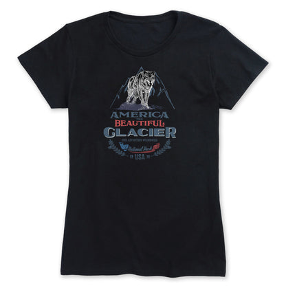 America The Beautiful® Glacier National Park Fearless Wolf Womens Graphic Tee